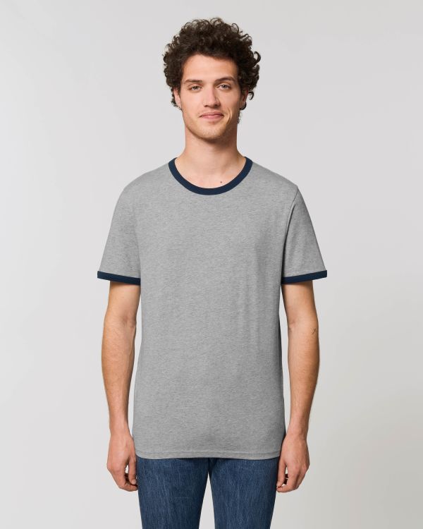 heather grey/french navy