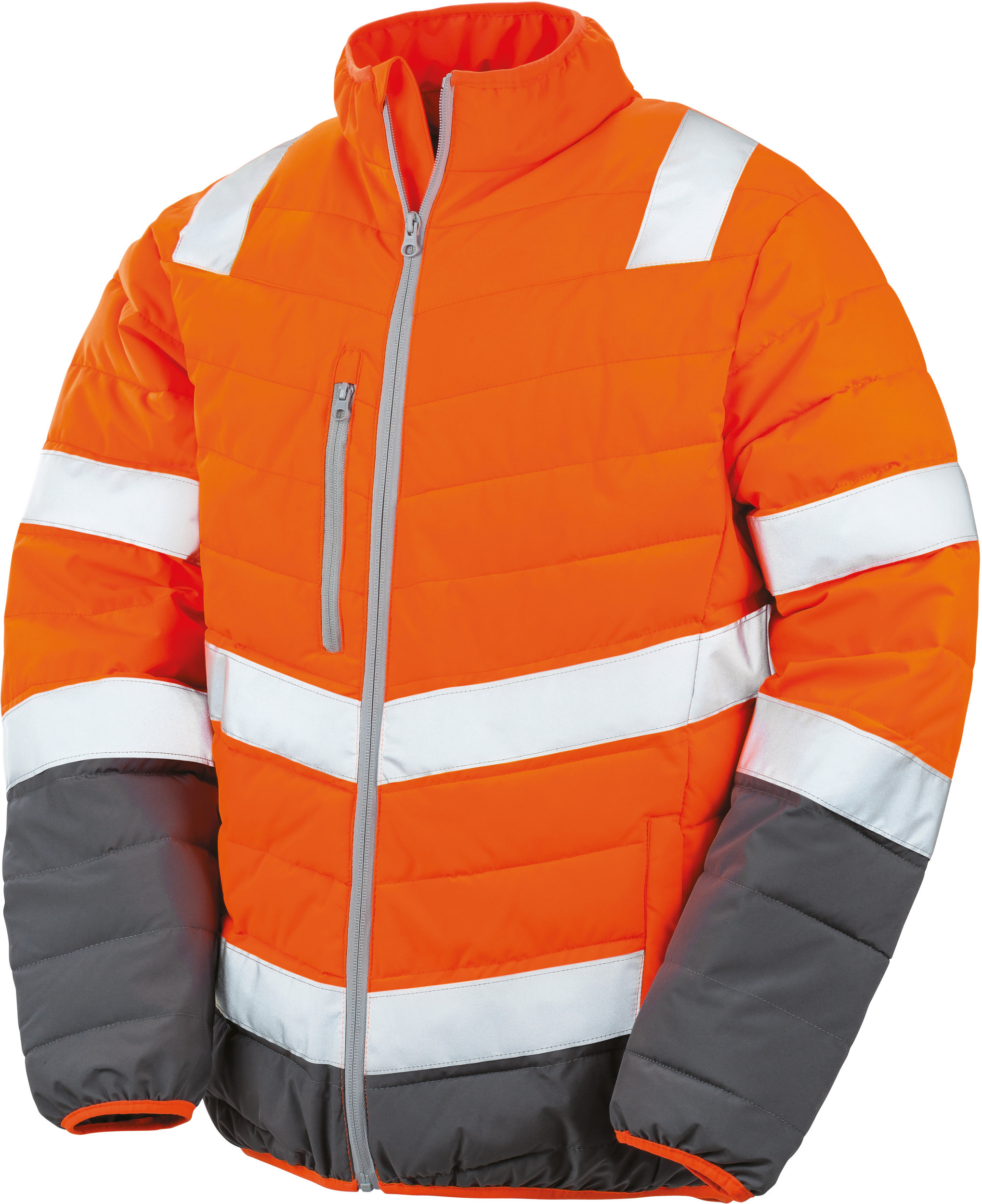 fluorescent orange/grey